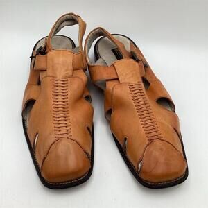 Stacy Adams Men's Brown Leather Fisherman Sandals Size 14 Casual Summer